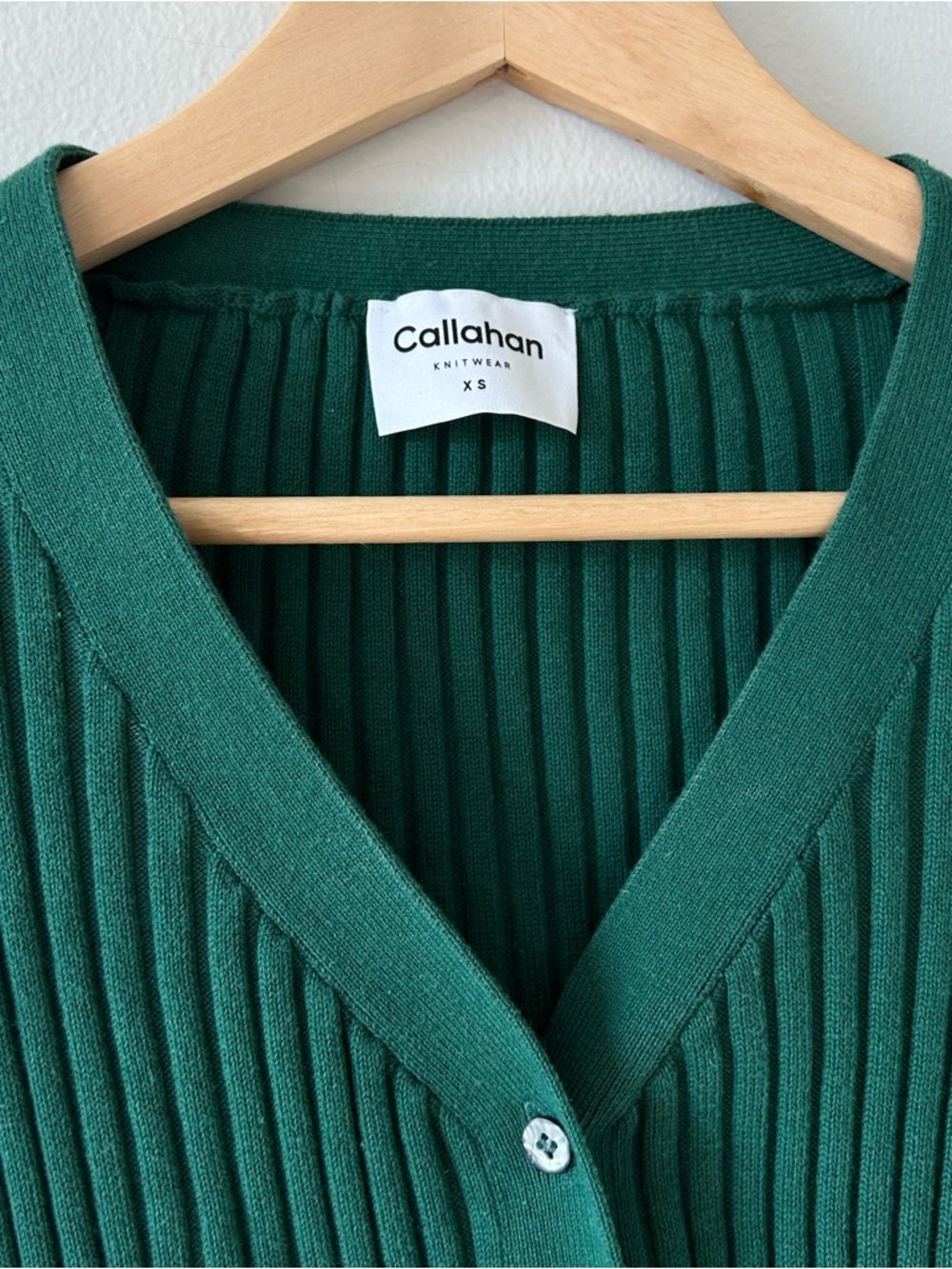 Callahan Green Ribbed Knit Cardigan - Picture 2 of 3